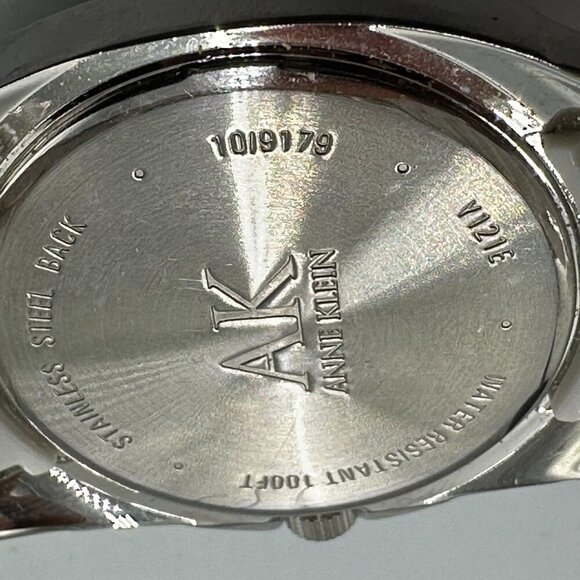 3/$30 Anne Klein Watch Women Silver Tone Round Dial White Band 37MM 7.25" - Picture 6 of 10